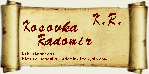 Kosovka Radomir vizit kartica